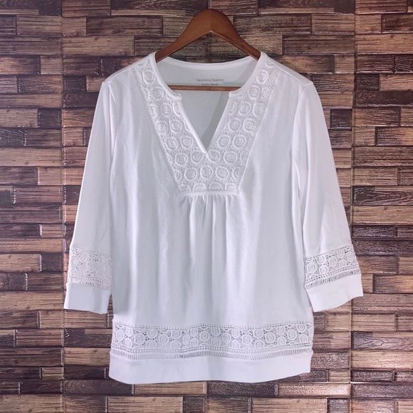 EUC Damon and Drapers White Small Petite TunicTop - Picture 1 of 9